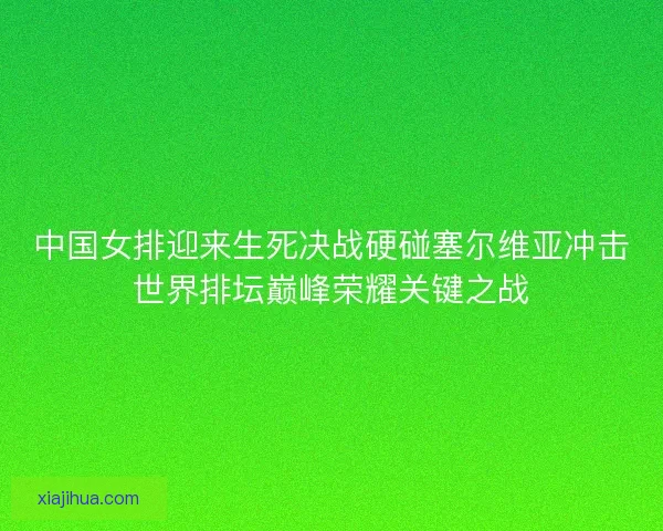 中国女排迎来生死决战硬碰塞尔维亚冲击世界排坛巅峰荣耀关键之战 中国女排迎来生死决战硬碰塞尔维亚冲击世界排坛巅峰荣耀关键之战